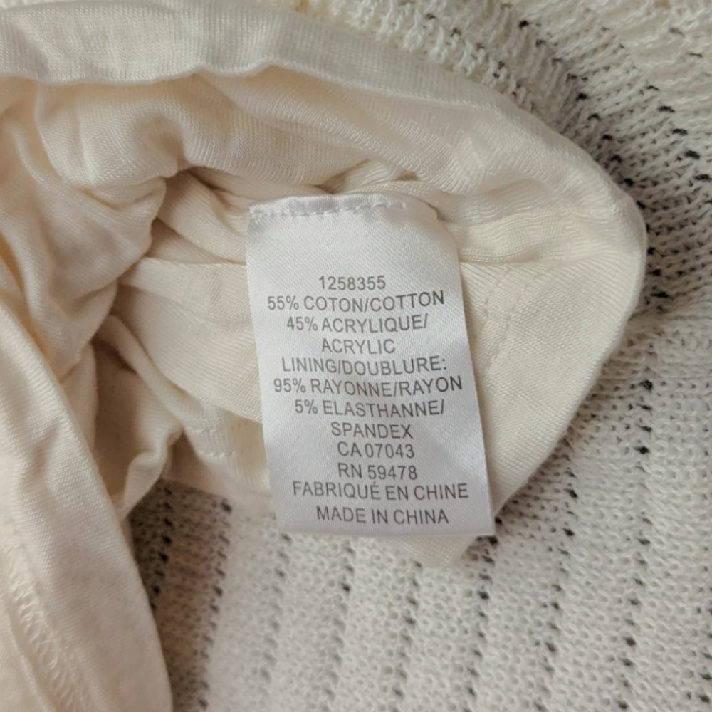 House of Harlow 1960 Ruffle Crochet Dress Ivory Pointelle Tight Knit Mini - Picture 5 of 9
